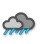 weather: overcast, heavy rain