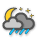 Wetter: bewölkt, starker Regen
