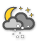 weather: cloudy, some snow
